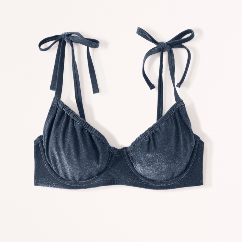 NWT Abercrombie & Fitch Shimmer Tie-Strap Underwire Bikini Top